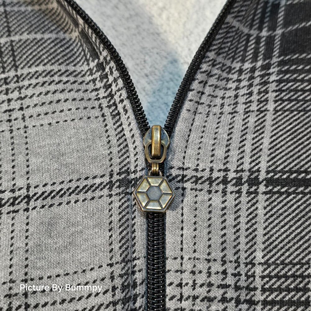 Y2K Vintage Southpole grey and black plaid full-zip hoodie - Picture 7 of 10